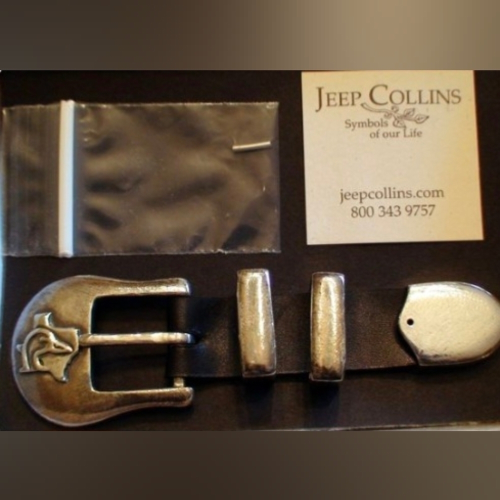Rare Jewelry Designer Jeep Collins Sterling Silver Ducks Unlimited Belt Buckle